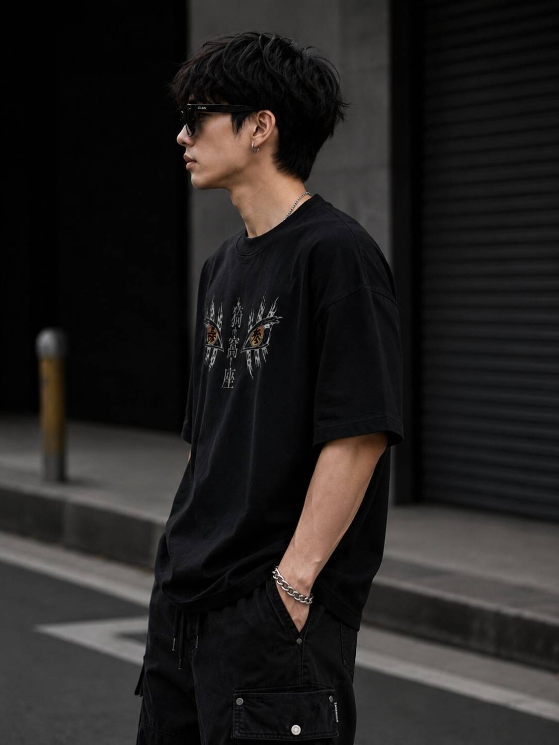 VIGON Printed Men Round Neck Black T-Shirt - Image 3