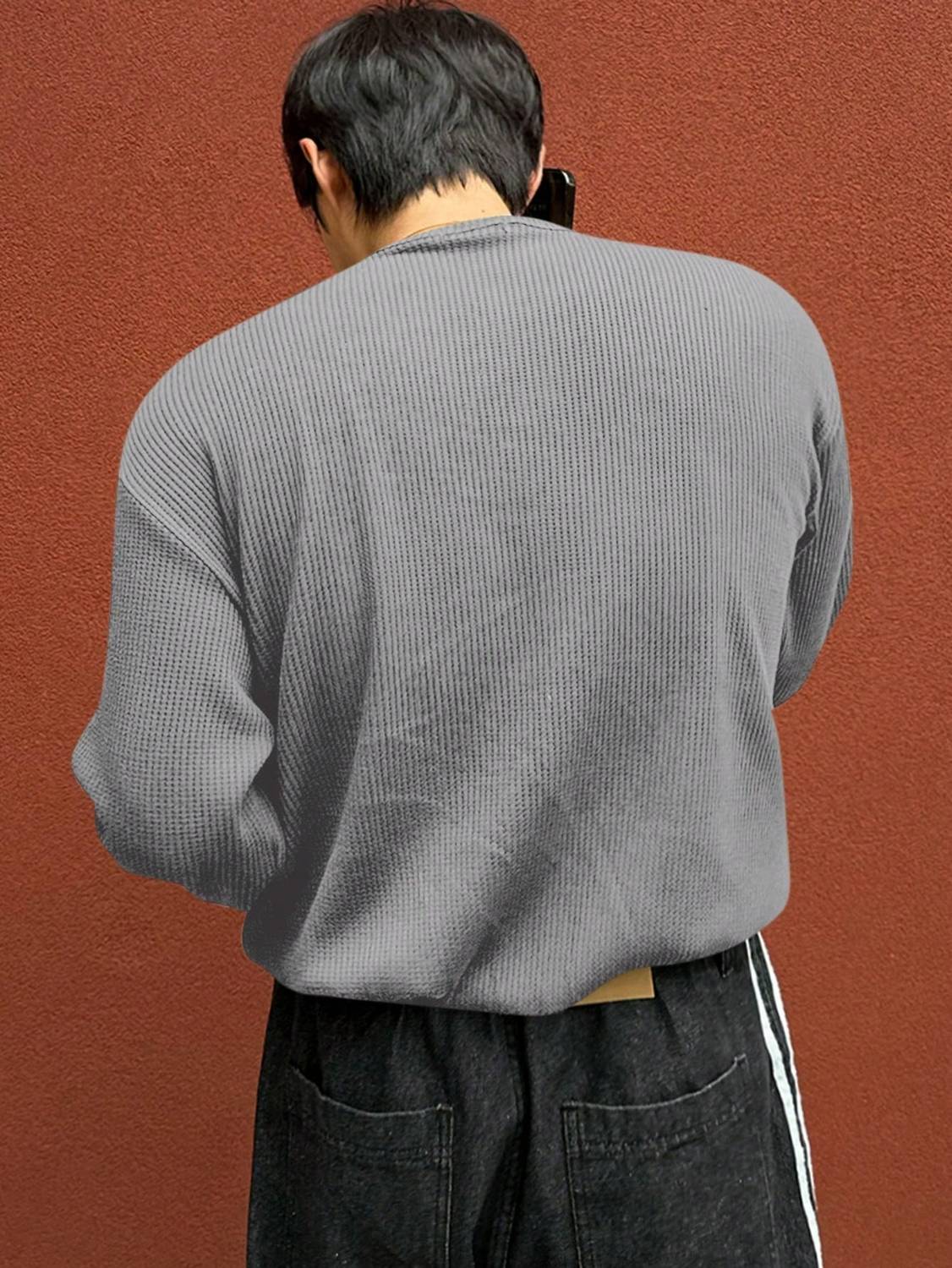 The Modern Soul Silver Men's Henley Neck T-Shirt - Image 2