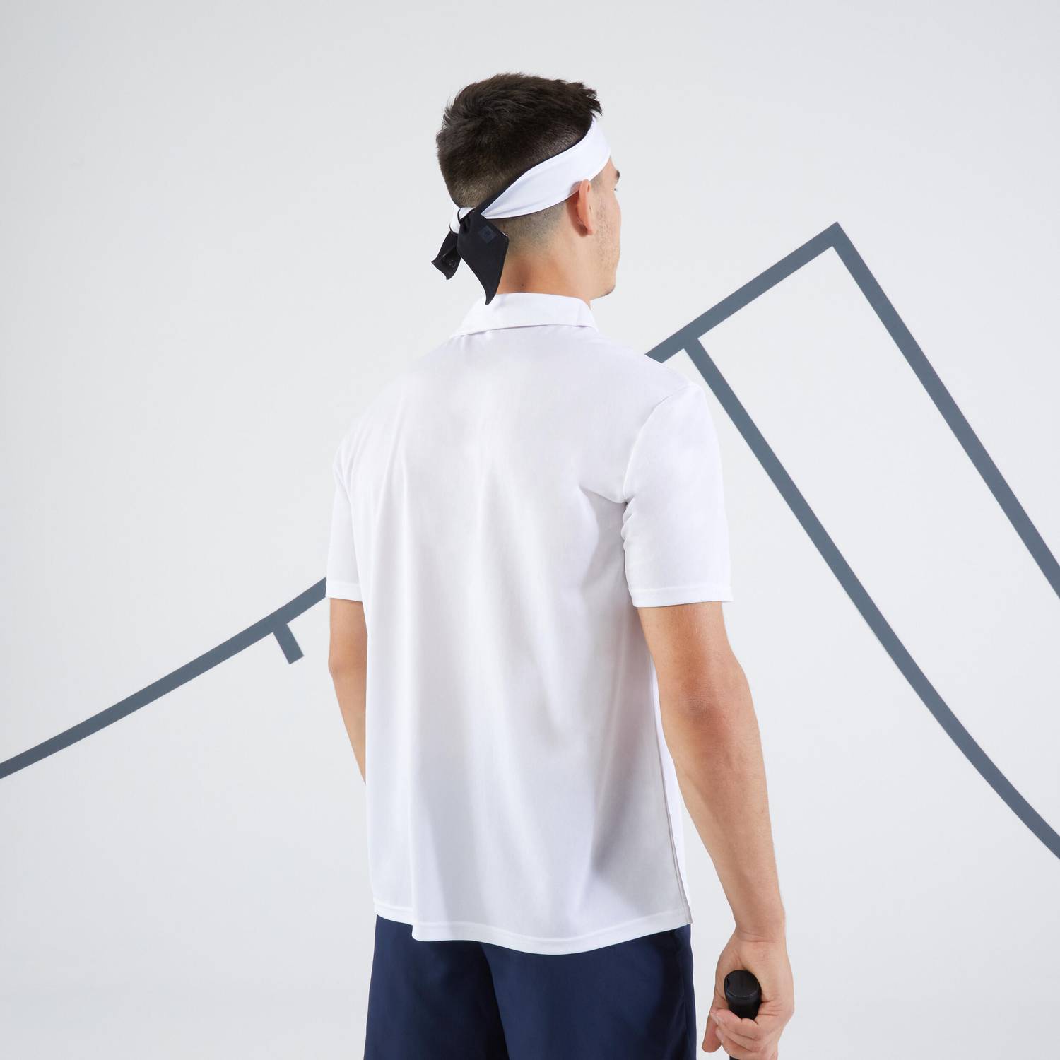 ARTENGO BY DECATHLON Solid Men Polo Neck White T-Shirt
