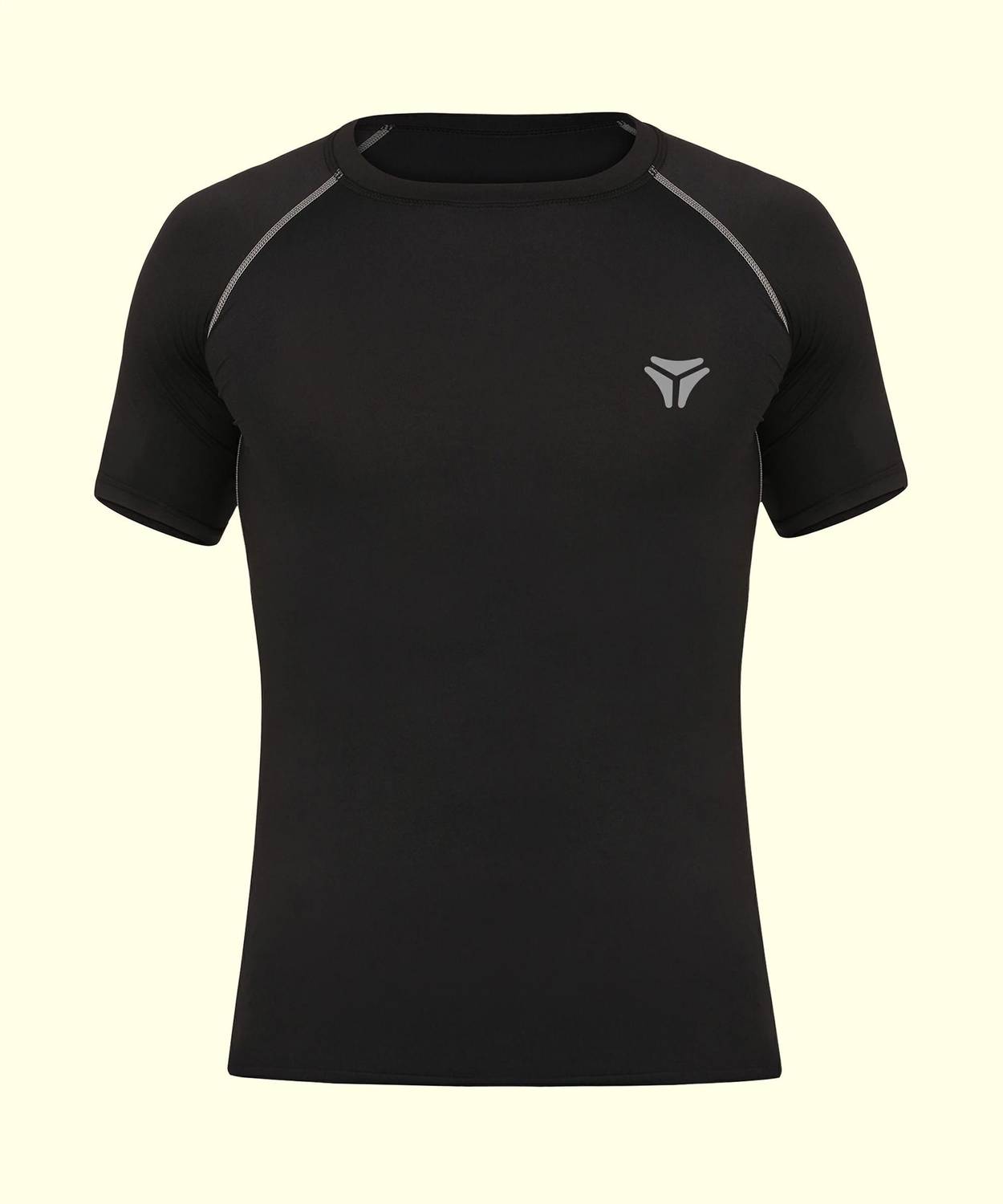 Kyk Men Solid Round Neck Polyester Black T-Shirt