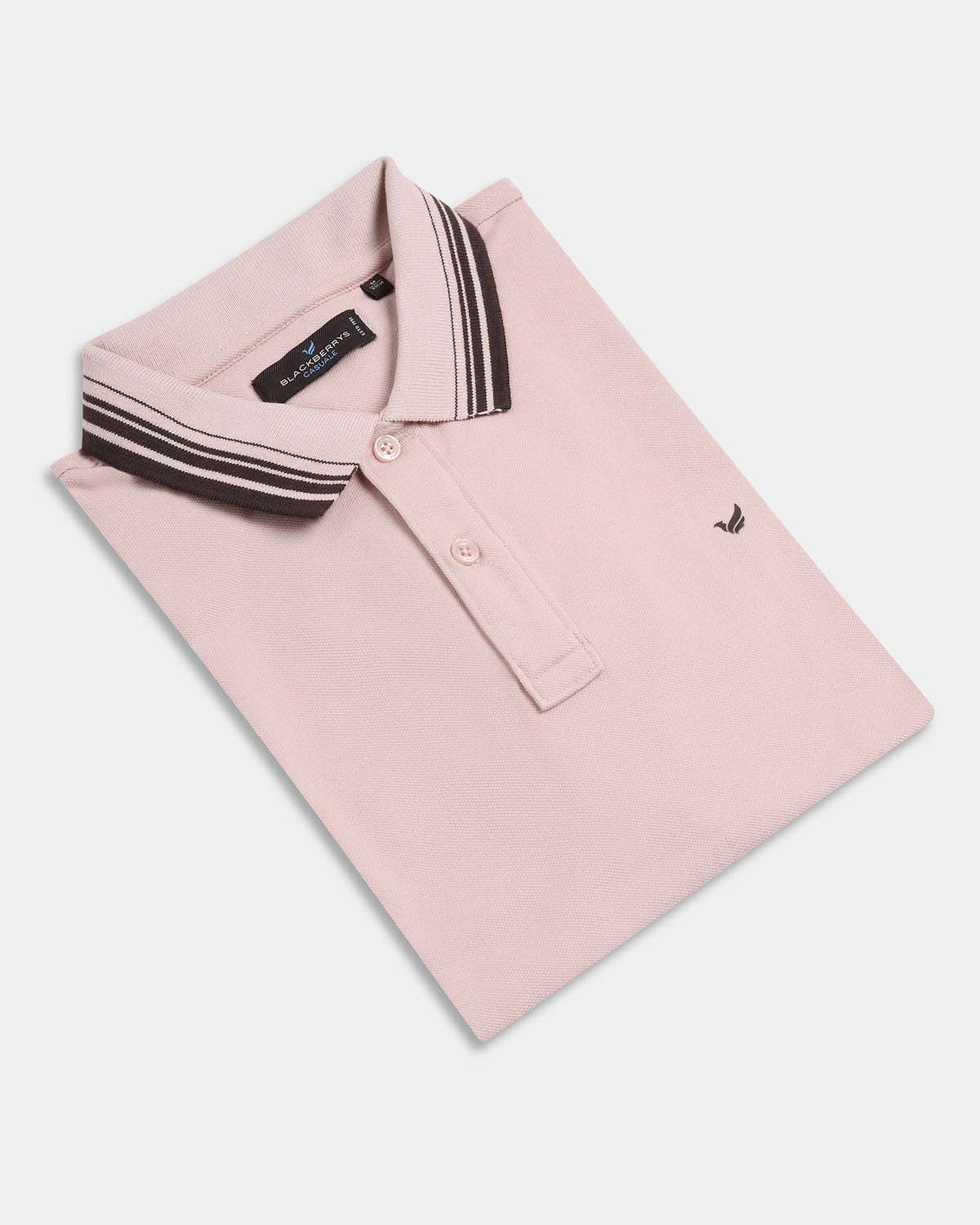 Image of Blackberrys Solid Men Polo Neck Beige T-Shirt