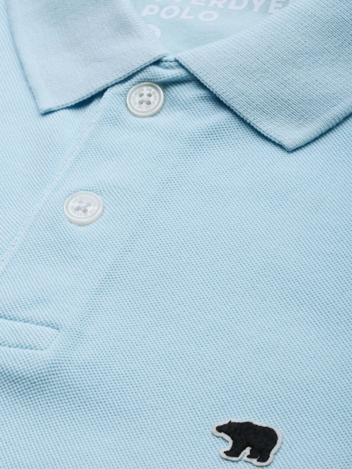Image of THE BEAR HOUSE Solid Men Polo Neck Blue T-Shirt