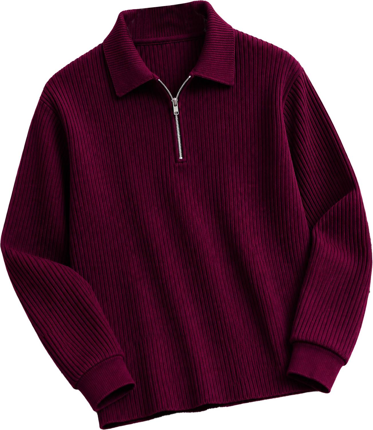 AUSK Men Zip Neck Purple T-Shirt - Image 1