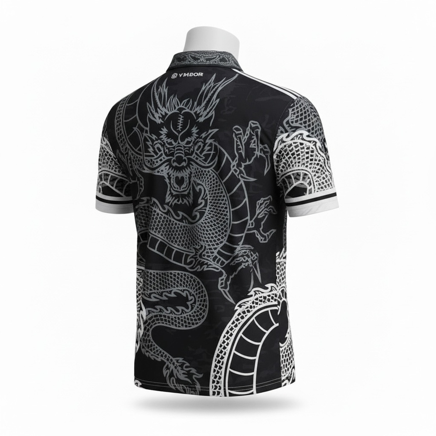 Image of PARALLEL TIMES Typography, Abstract, Printed, Sporty Men Polo Neck Black T-Shirt