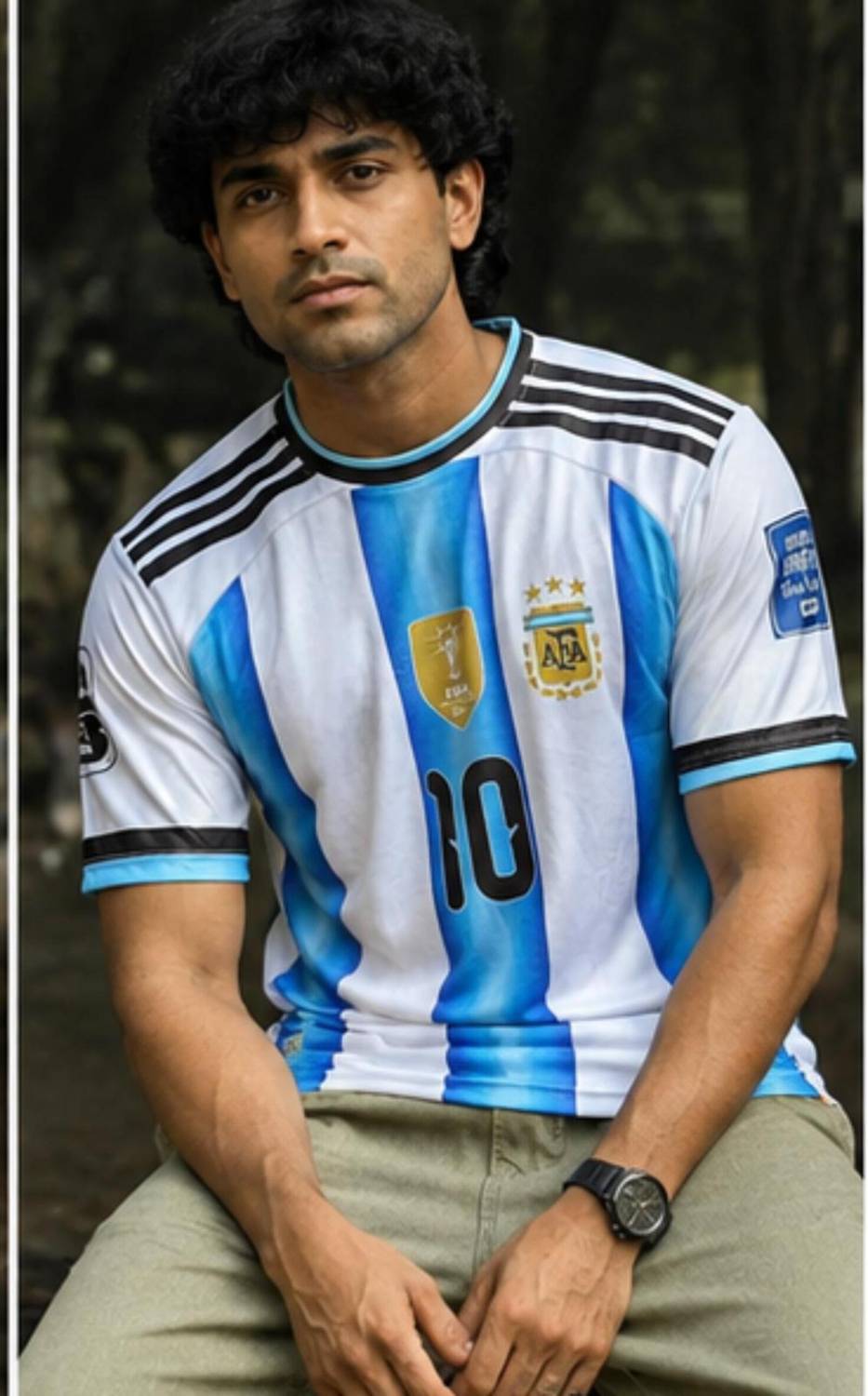 MSV Men Blue Round Neck Printed T-Shirt - Image 1