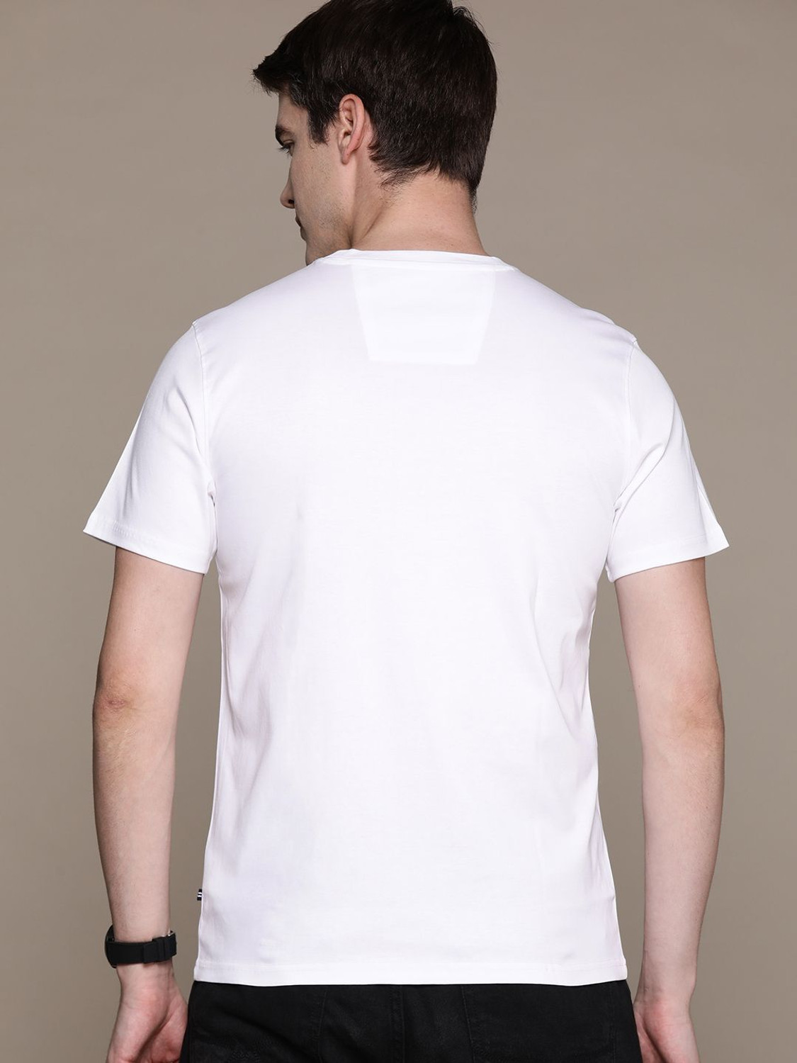 Image of NAUTICA Printed Men Round Neck White T-Shirt