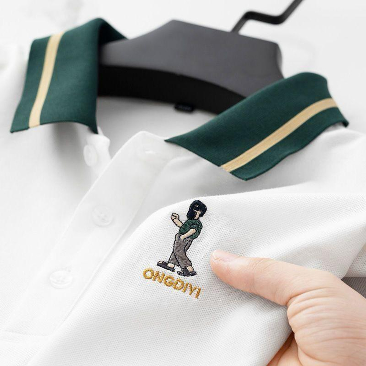 Image of SHUBHAM CREATION Solid Men Polo Neck White T-Shirt