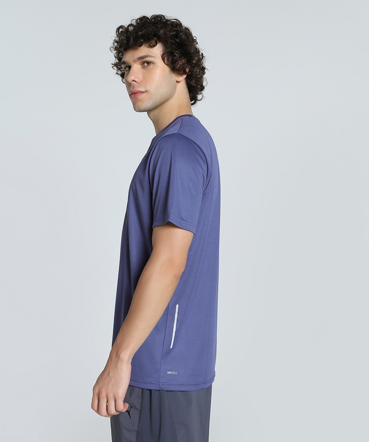 Image of PUMA Solid Men Crew Neck Blue T-Shirt
