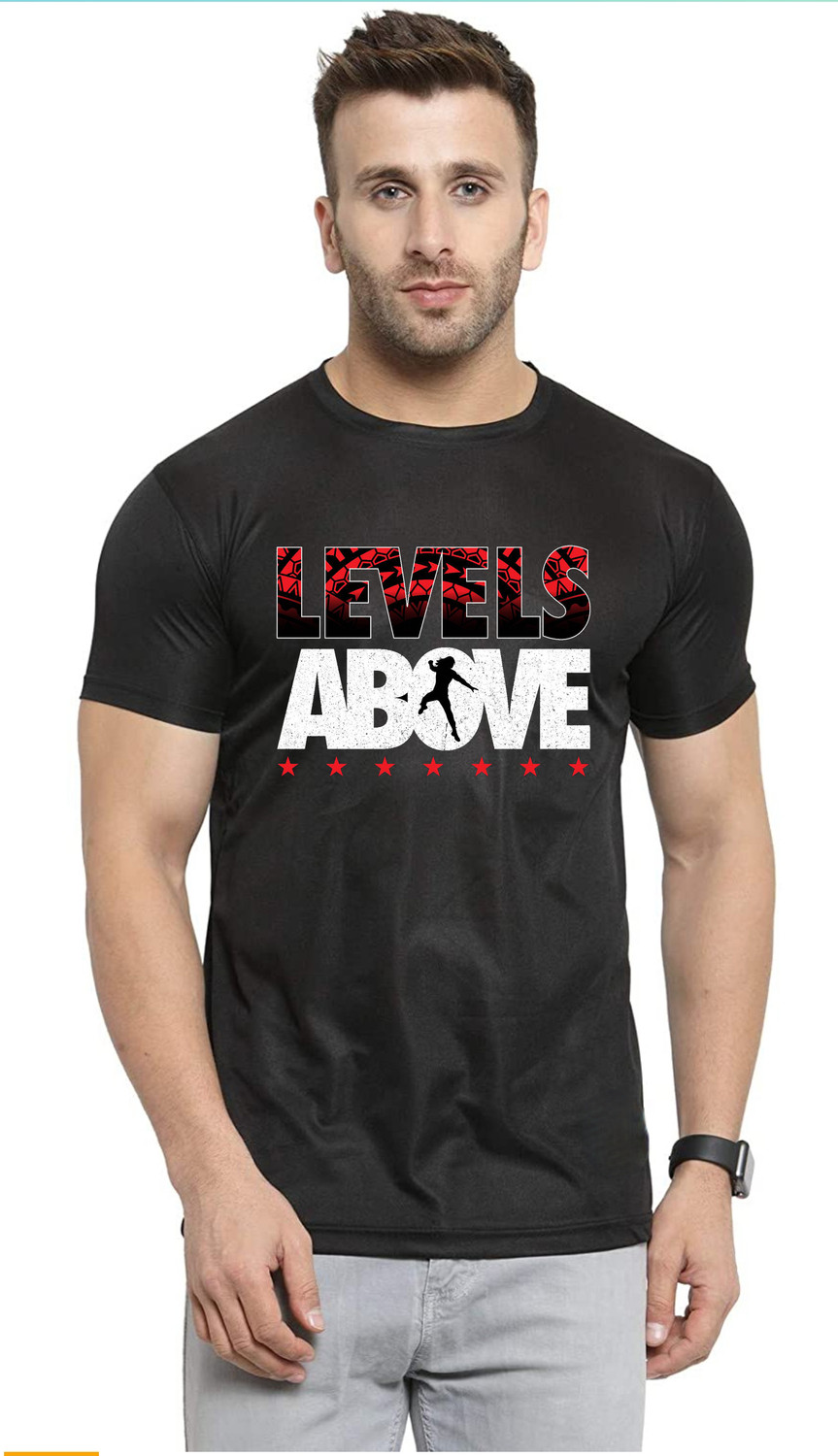 Image of Tee Gallery Printed, Typography Men Round Neck Black T-Shirt