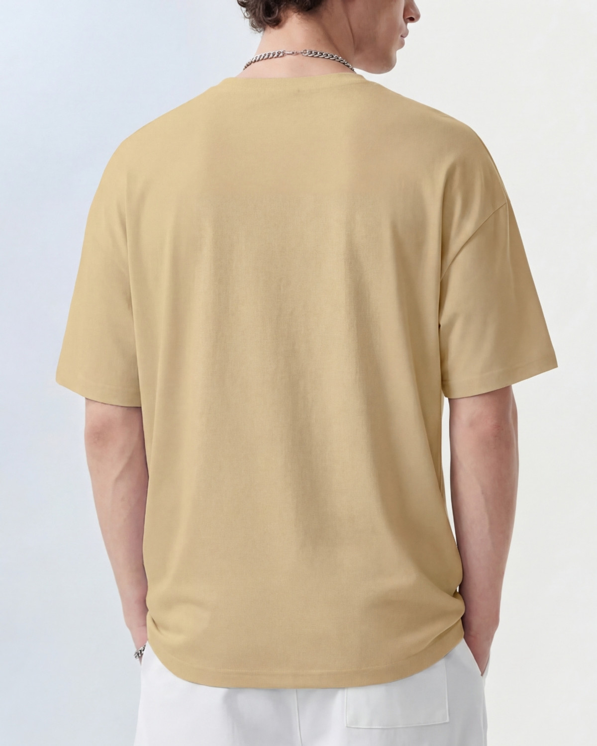 Image of FLYIND VOGUE OUTFIT Printed Men Round Neck Beige T-Shirt