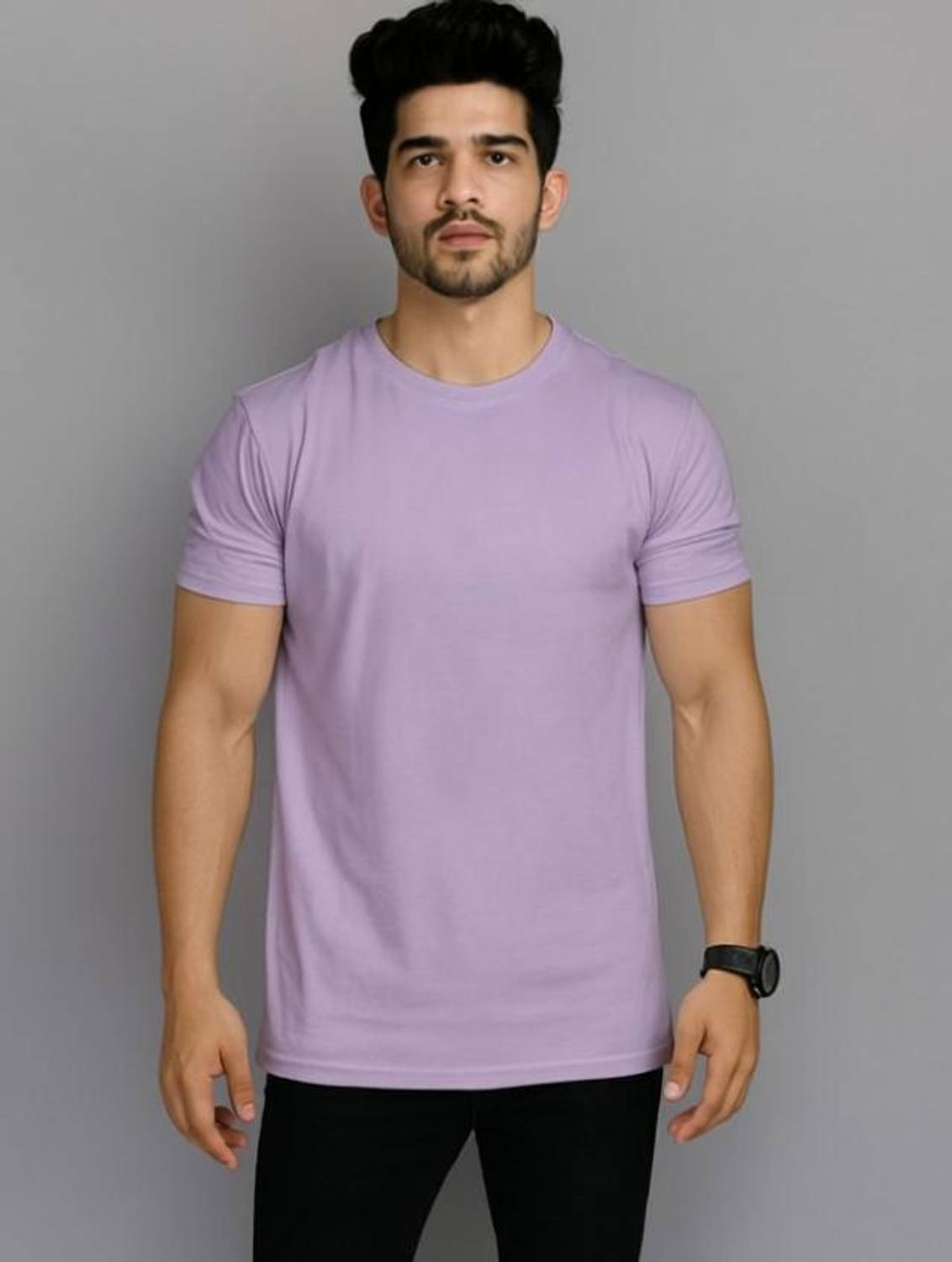 allytrue Graphic Print Men Round Neck Purple T-Shirt