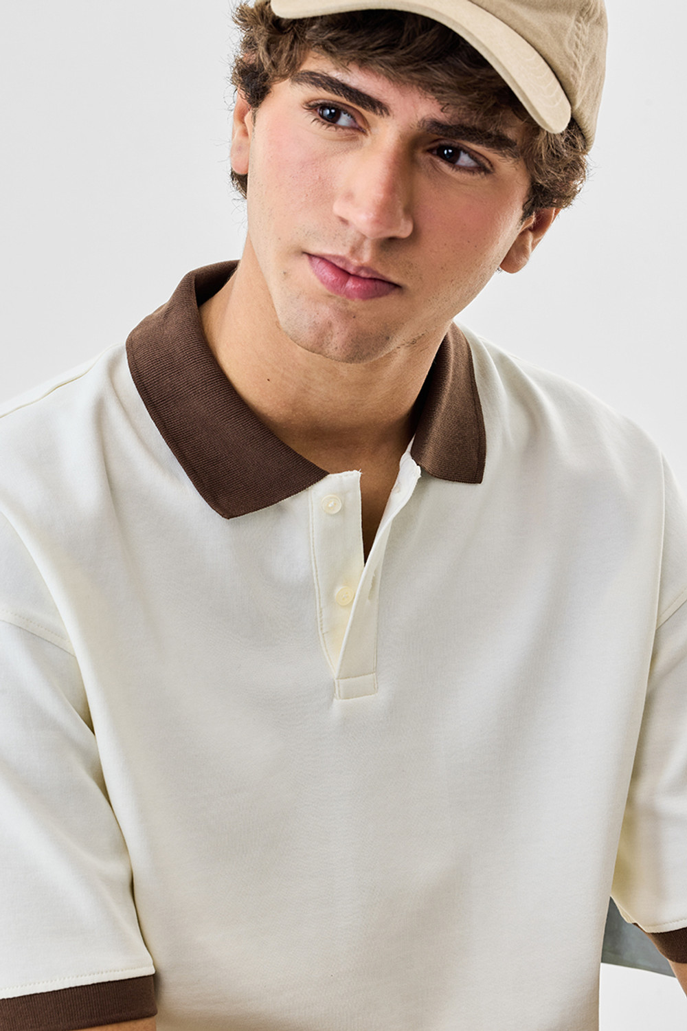 Image of Snitch Solid Men Polo Neck White T-Shirt