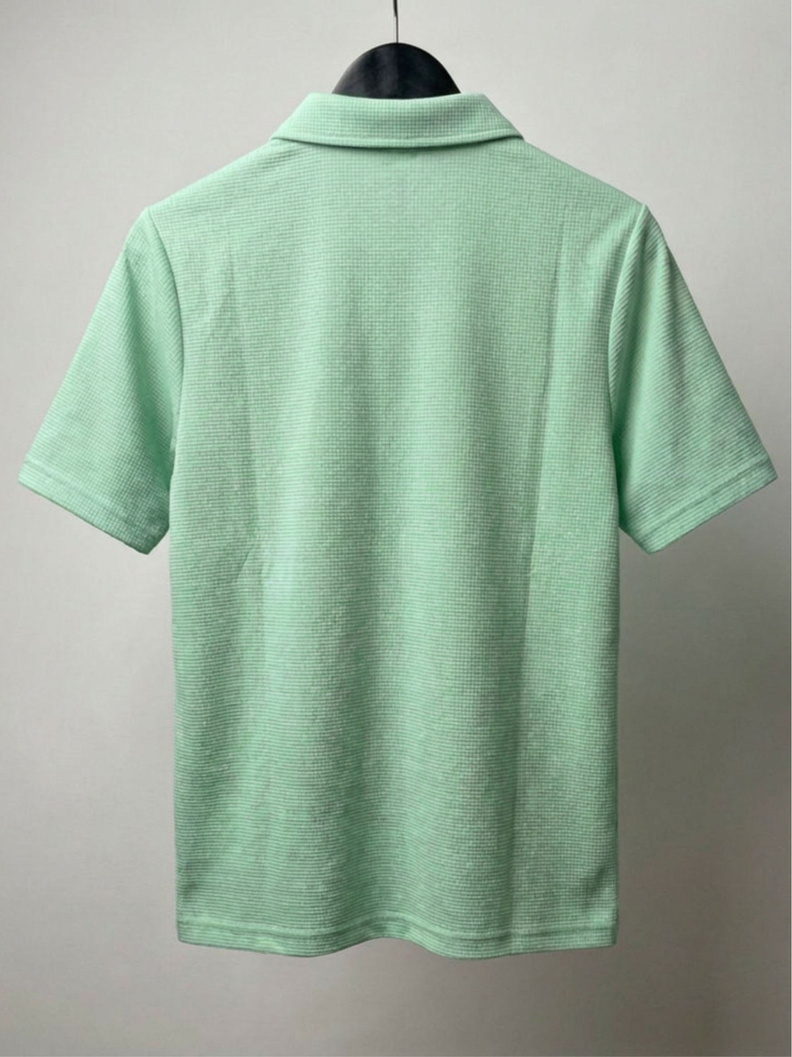 Image of FLYIND VOGUE OUTFIT Self Design Men Polo Neck Light Green T-Shirt