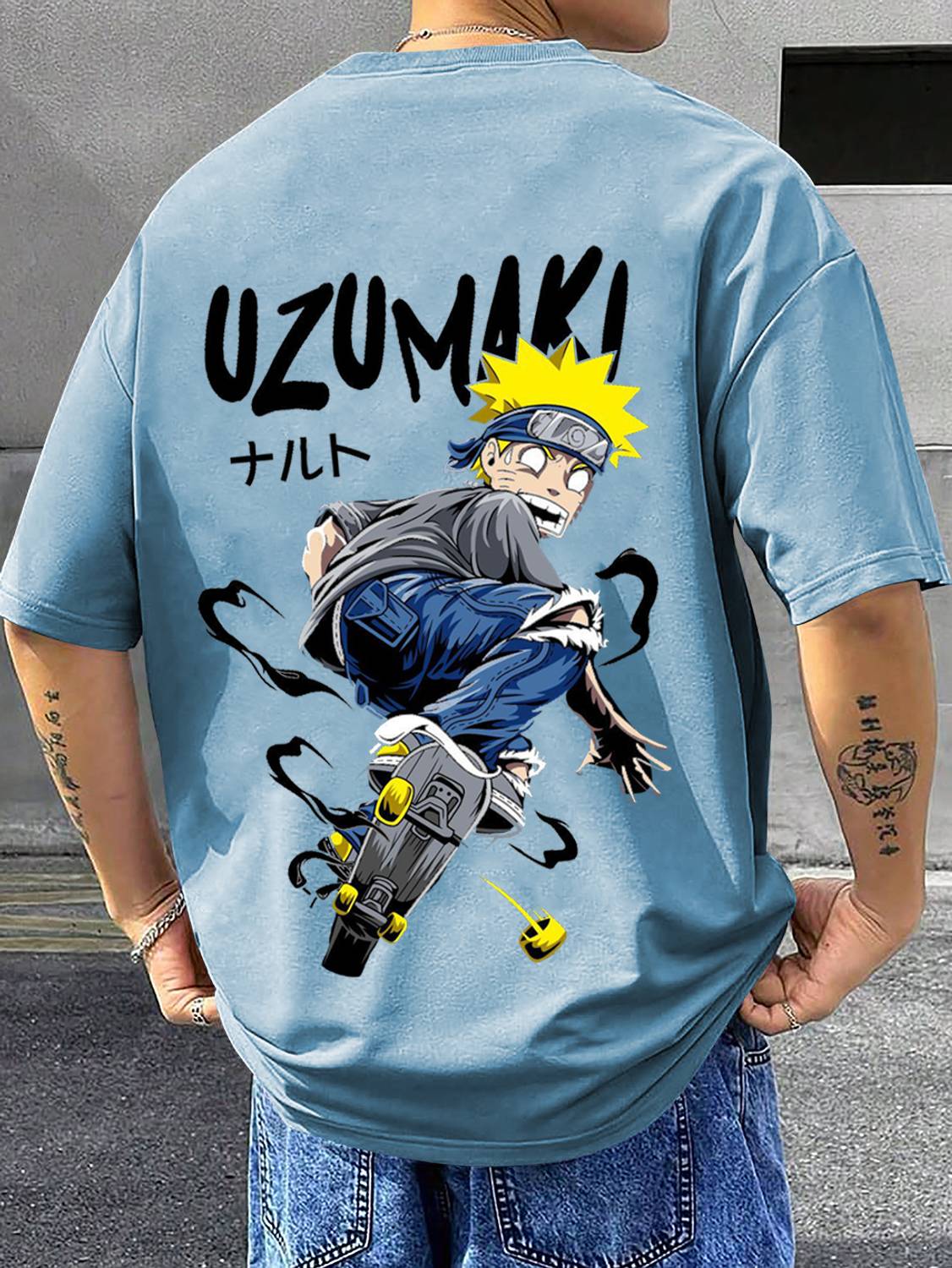 DripStyle Men Blue Round Neck T-Shirt - Image 1