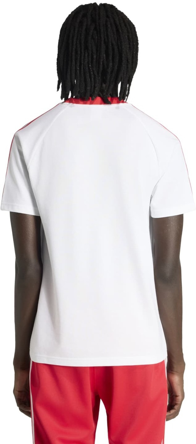 Image of ADIDAS Men Printed Crew Neck Cotton Blend White T-Shirt