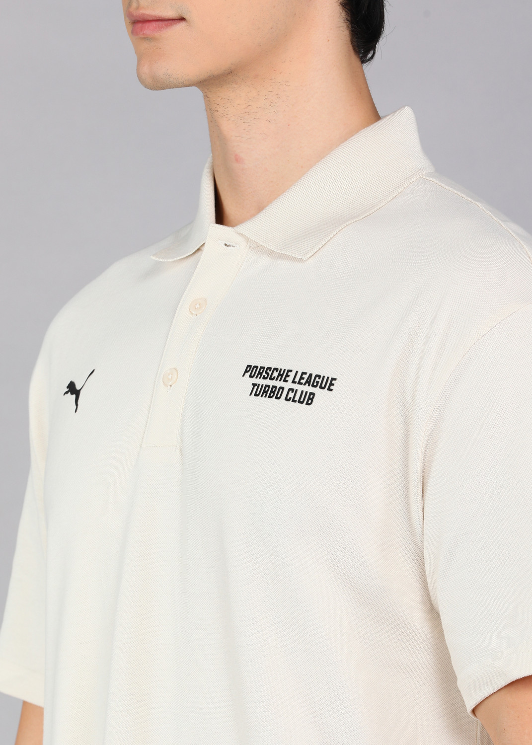 Image of PUMA Solid Men Polo Neck White T-Shirt