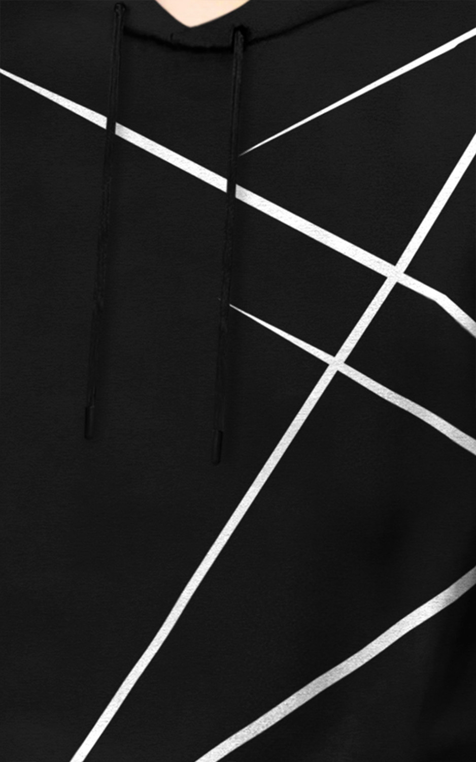Image of BLIVE Printed Men Hooded Neck Black T-Shirt