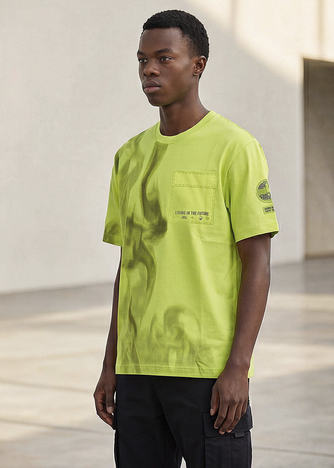 Image of KILLER Solid Men Round Neck Yellow T-Shirt