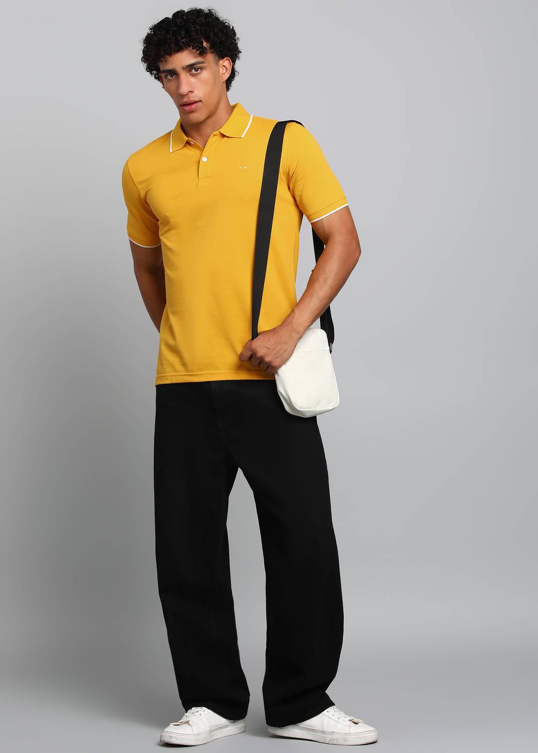 PARK AVENUE Yellow Polo Neck T-Shirt - Image 2