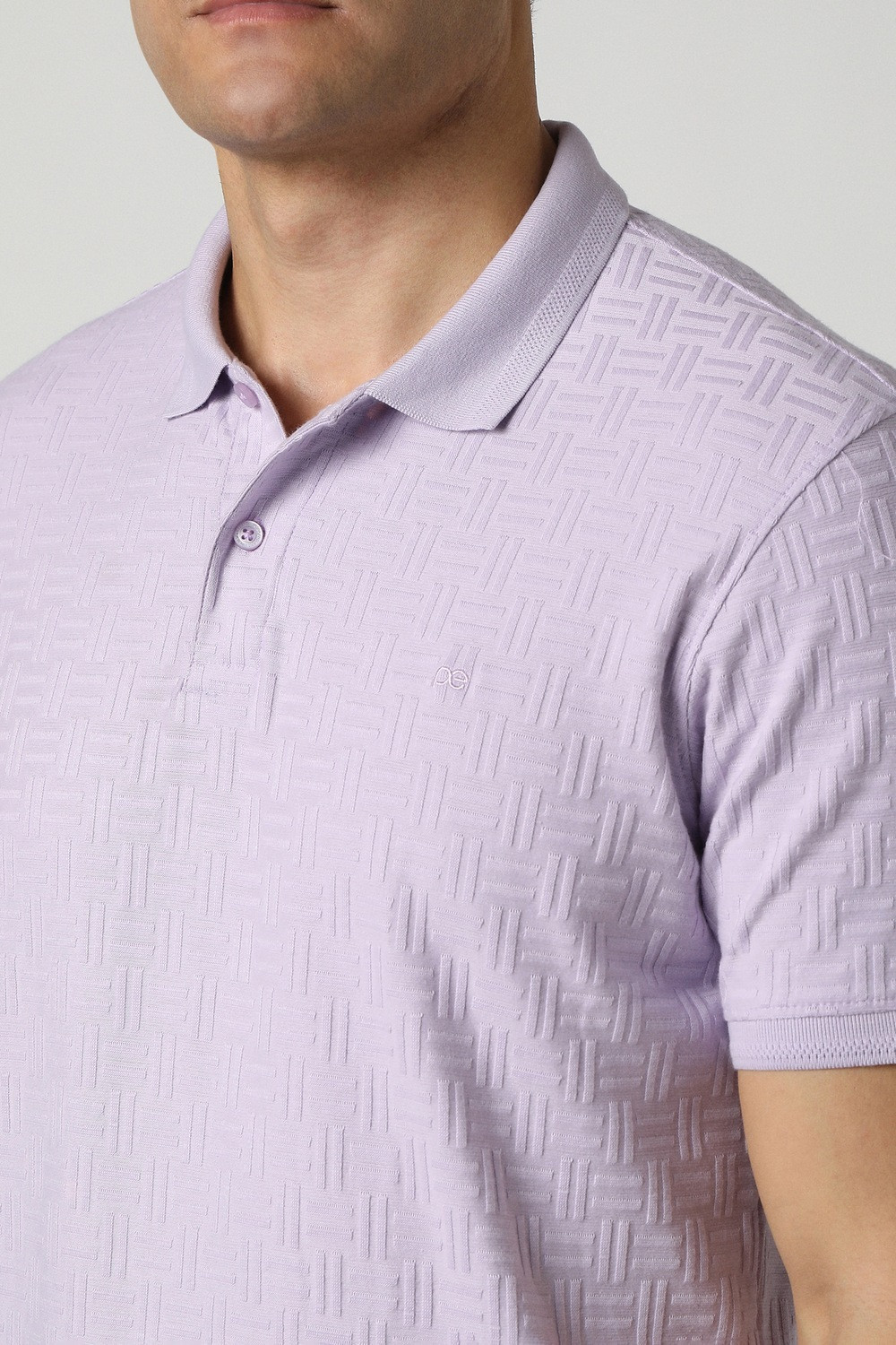 Image of PETER ENGLAND Solid Men Polo Neck Purple T-Shirt