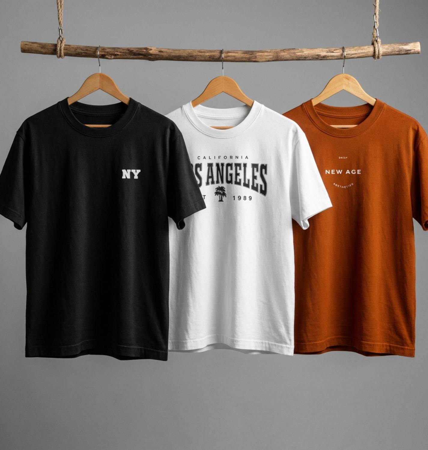 FLYIND Men Round Neck Typography Printed T-Shirt (Beige) Pack of 3
