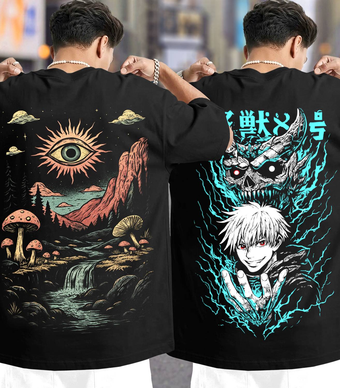 Viktor Black Printed Men Round Neck T-Shirt Pack of 2 - Image 3