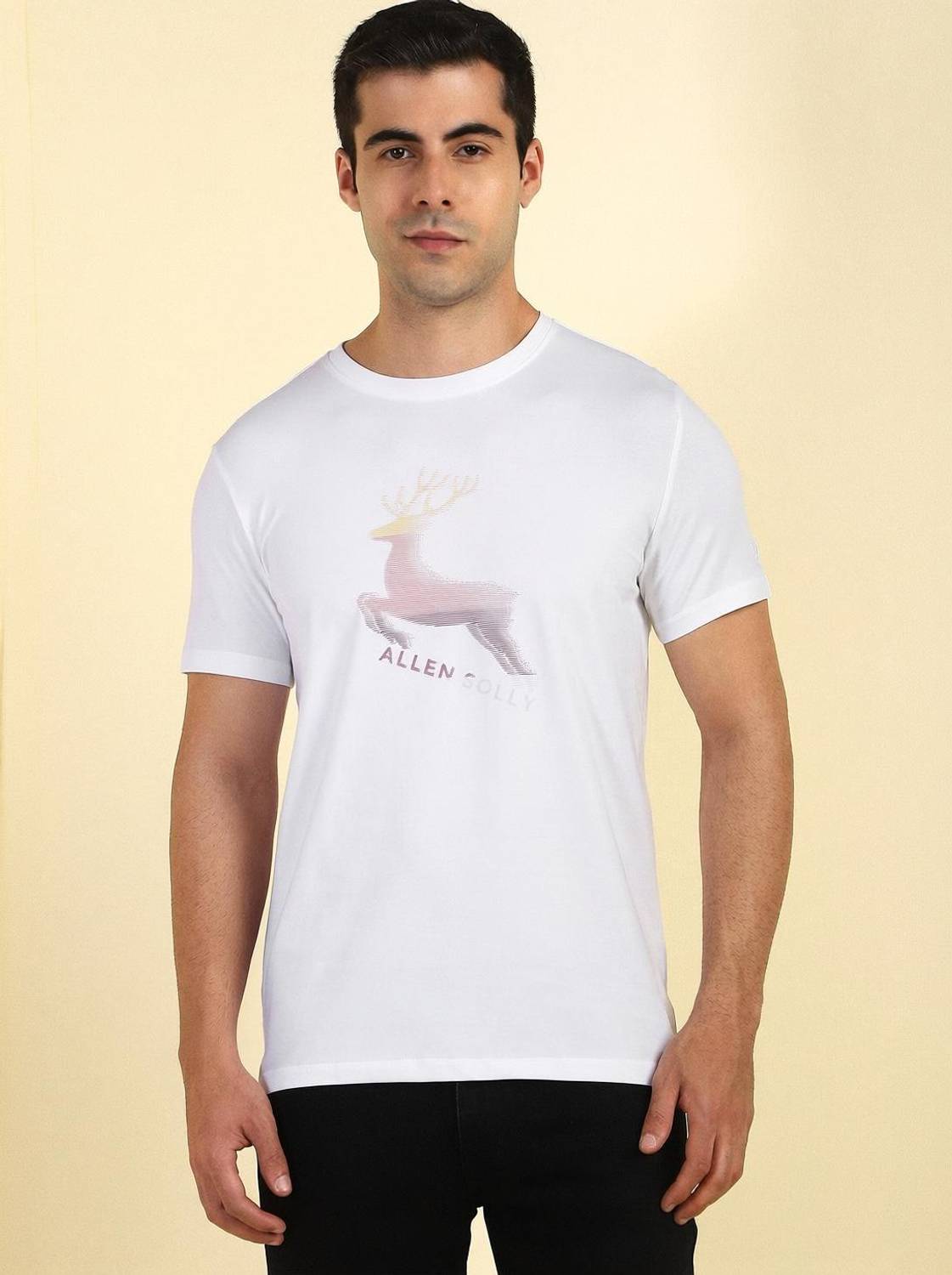 Allen Solly Graphic Print Men Crew Neck White T-Shirt