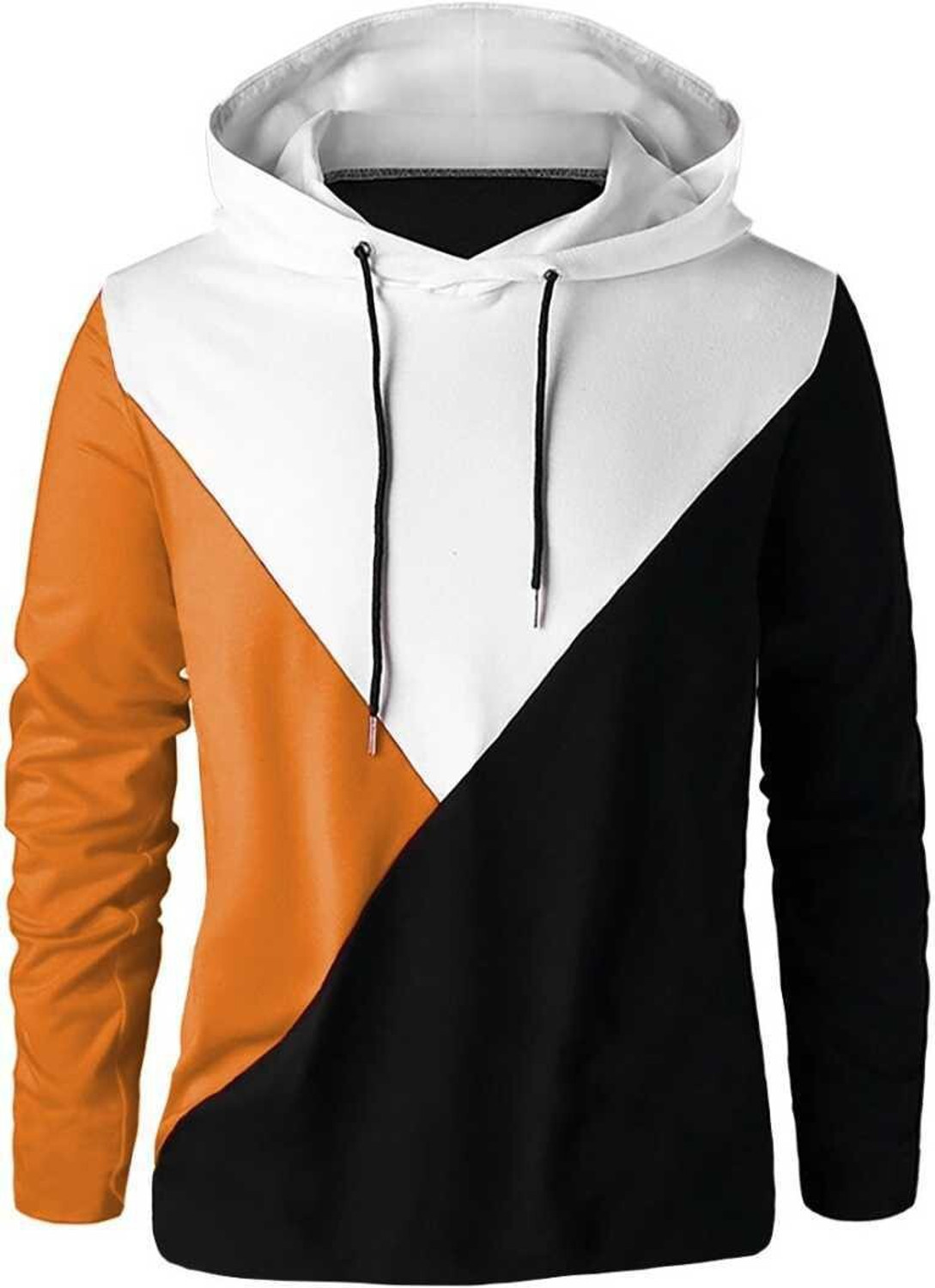 Image of Try This Printed Men Hooded Neck Orange T-Shirt