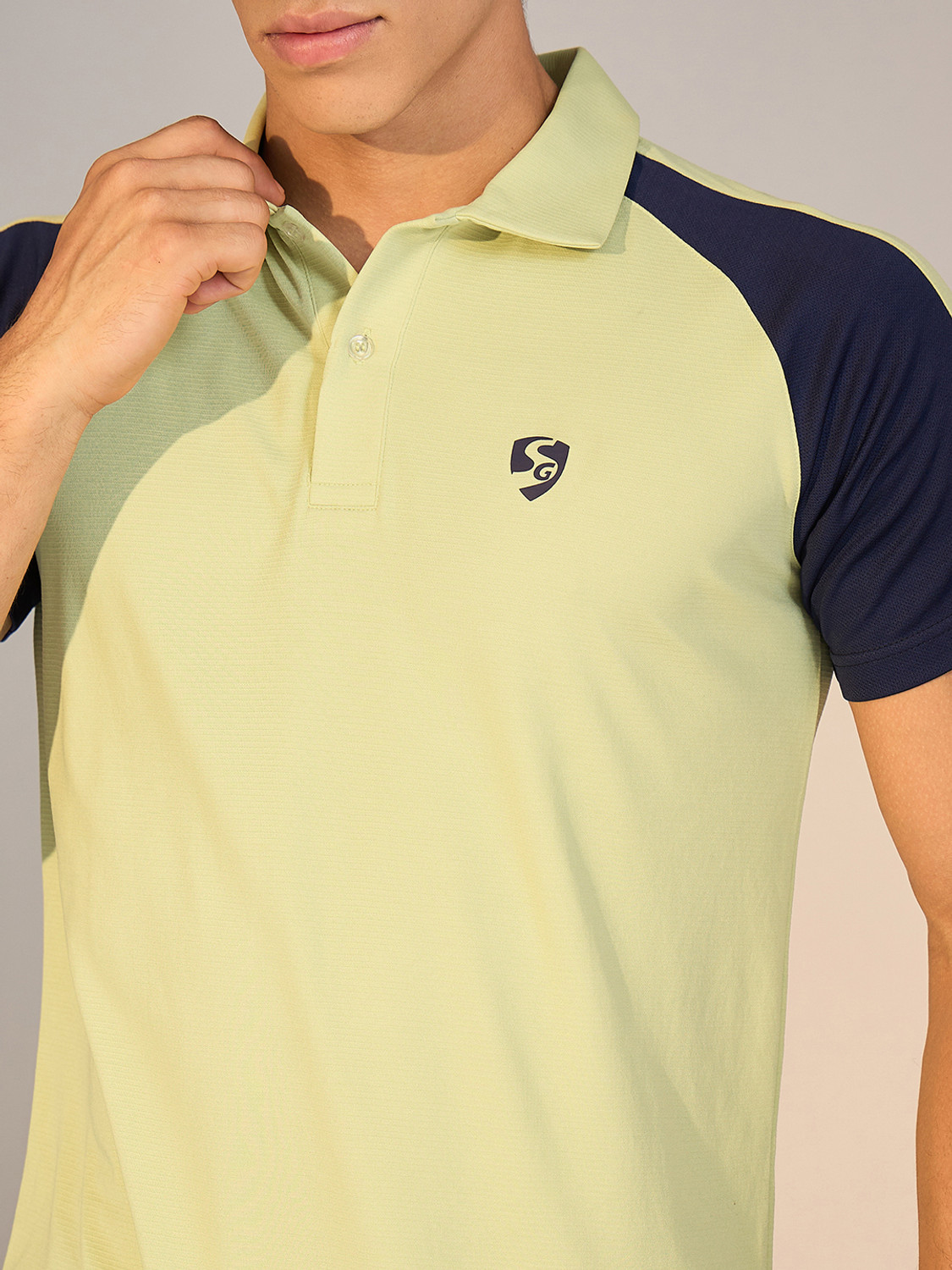 Image of SG Solid Men Polo Neck Light Green T-Shirt