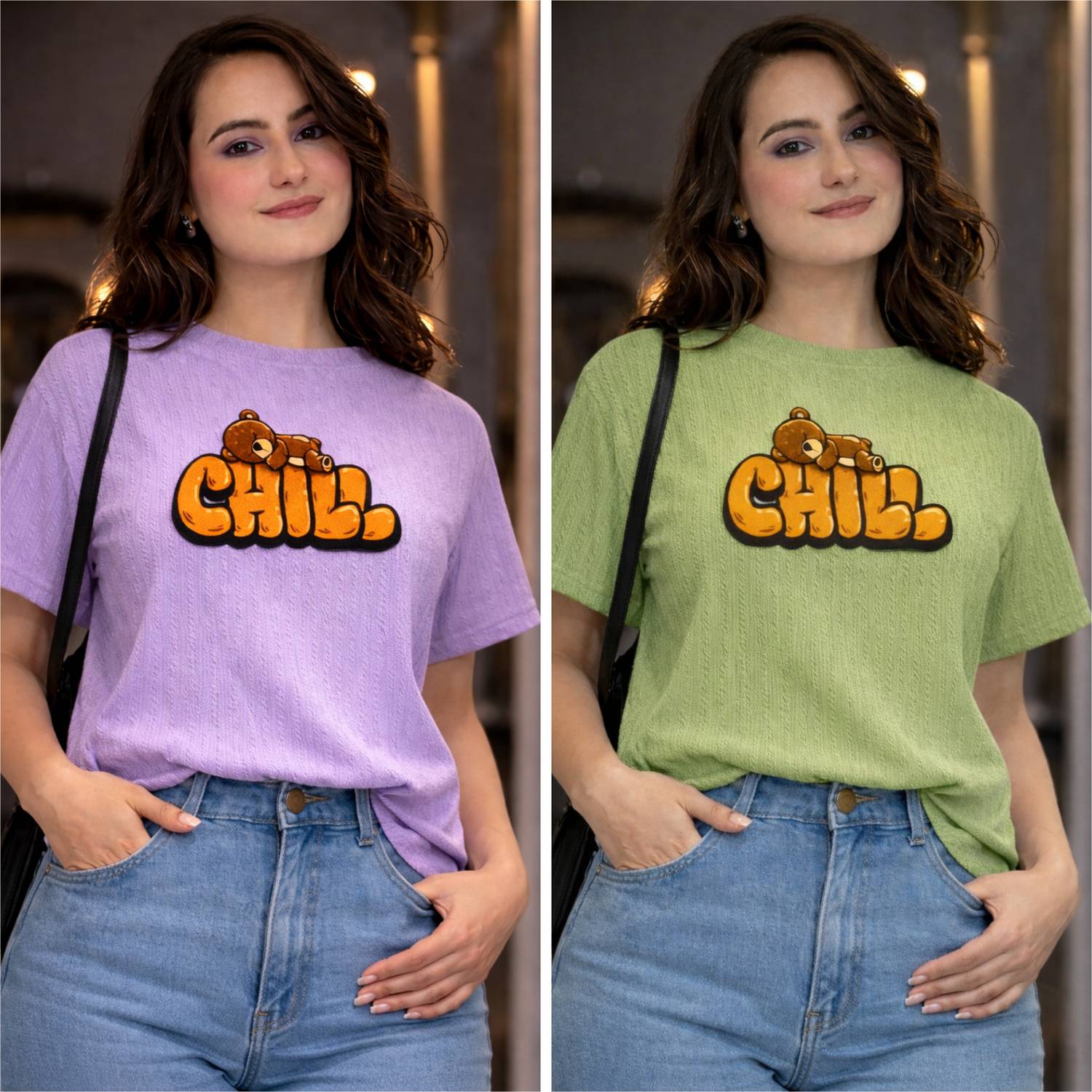 1stLov Printed Women Round Neck Multicolor T-Shirt