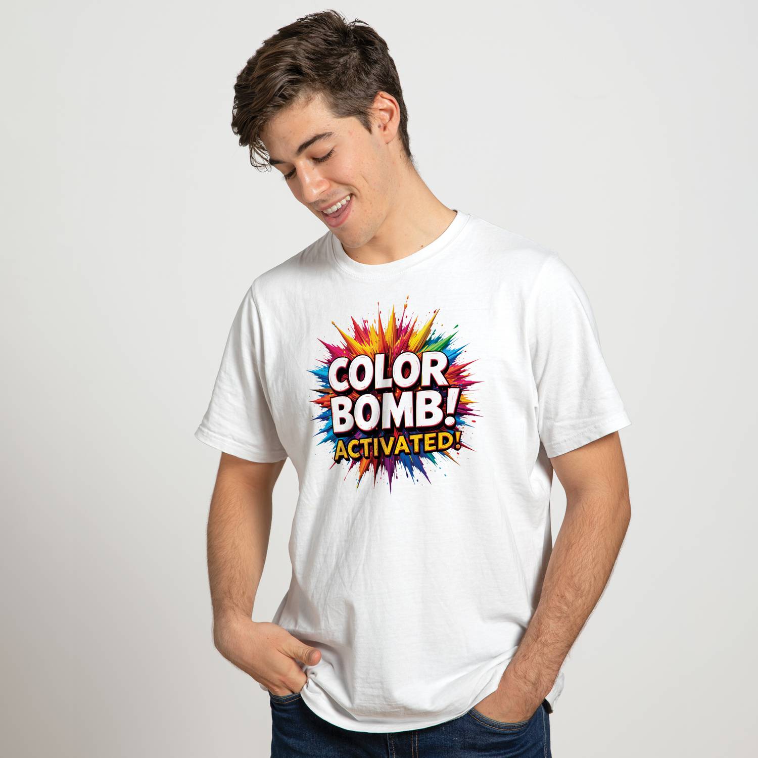 Binayak Printed Men Round Neck White T-Shirt