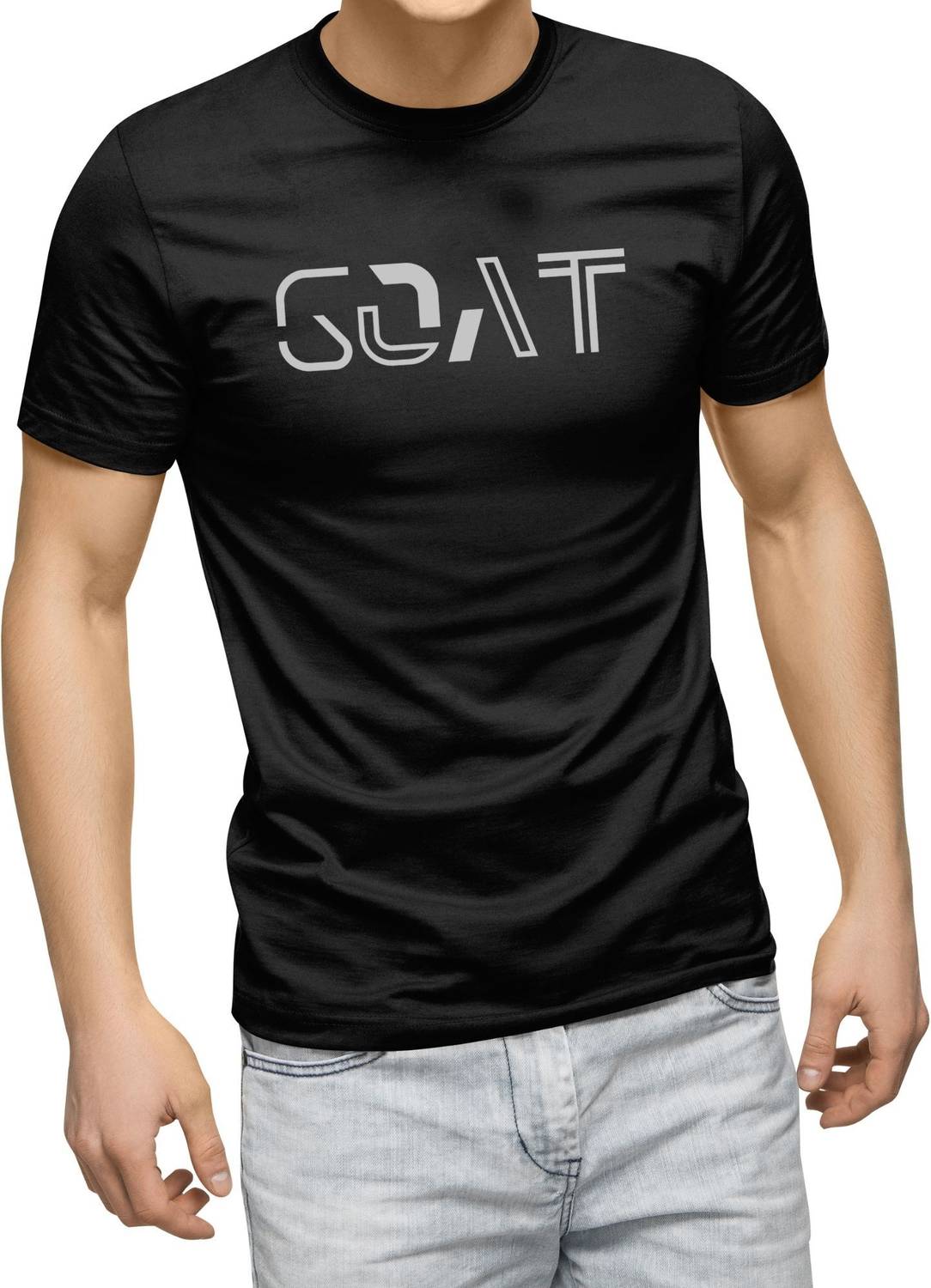 3colors Printed Men Round Neck Black T-Shirt