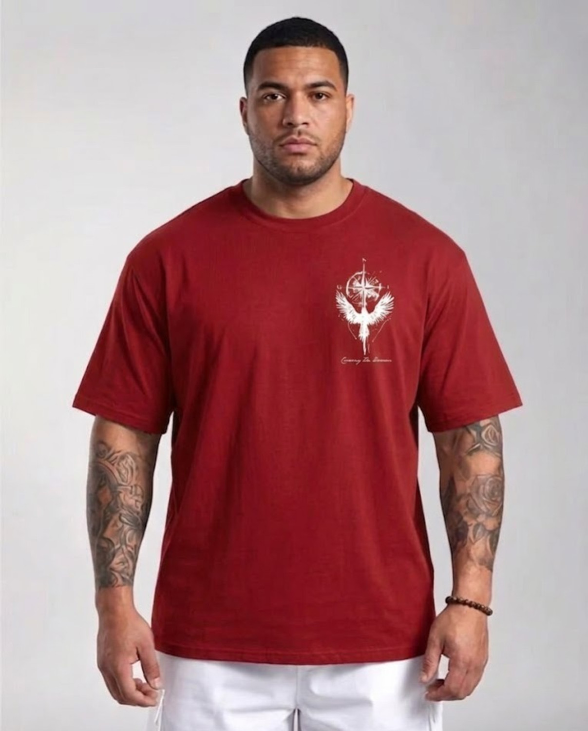 Image of GREENFASO Printed Men Round Neck Red T-Shirt