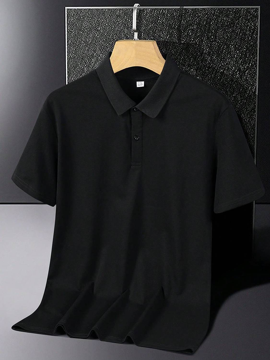 Amaran Printed Men Polo Neck Black T-Shirt