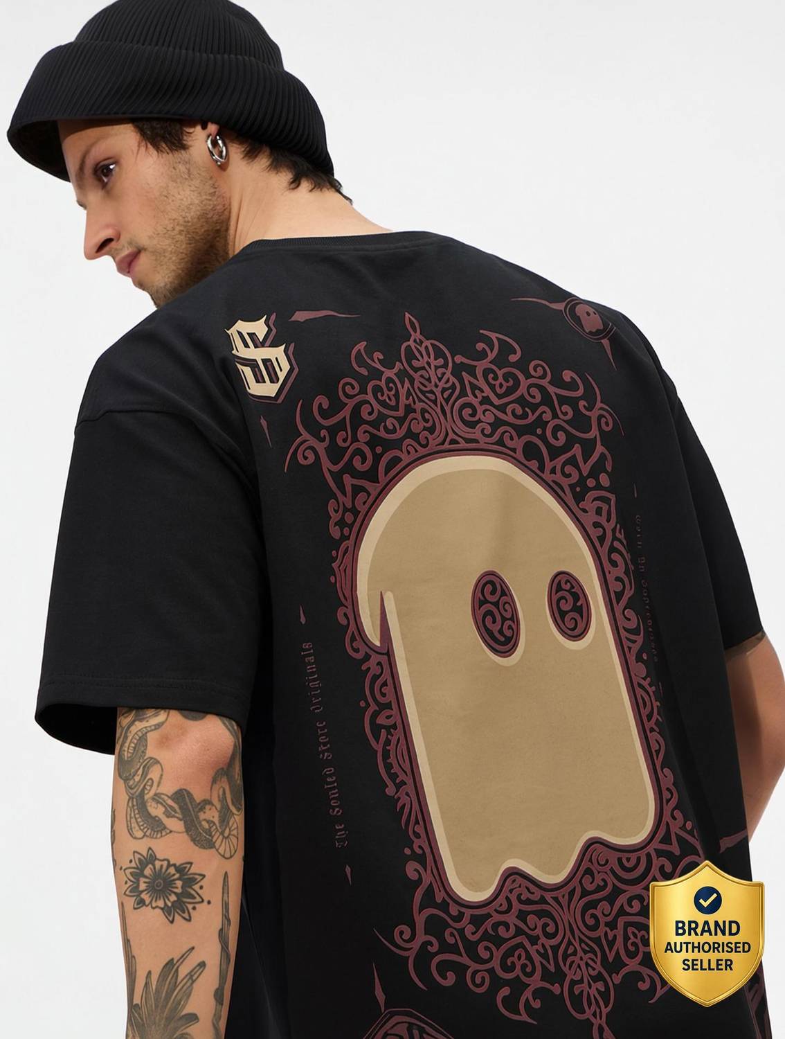 The Souled Store Graphic Print Black T-Shirt