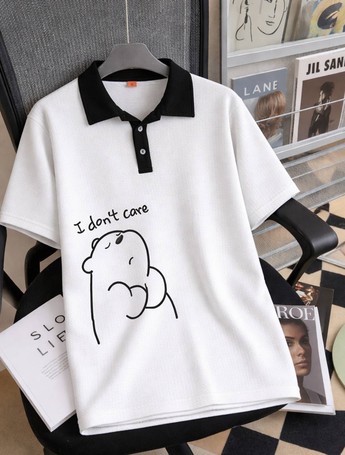Try This Printed Men Polo Neck White T-Shirt - Buy Try This