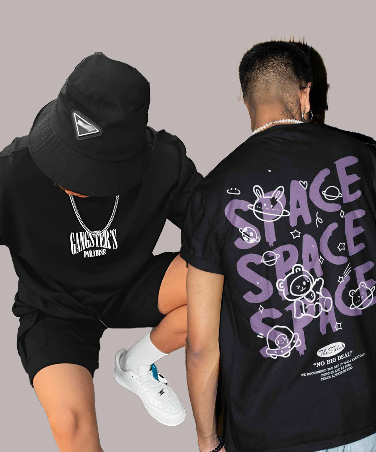 Image of HELL BOUND Typography Men Round Neck Multicolor T-Shirt