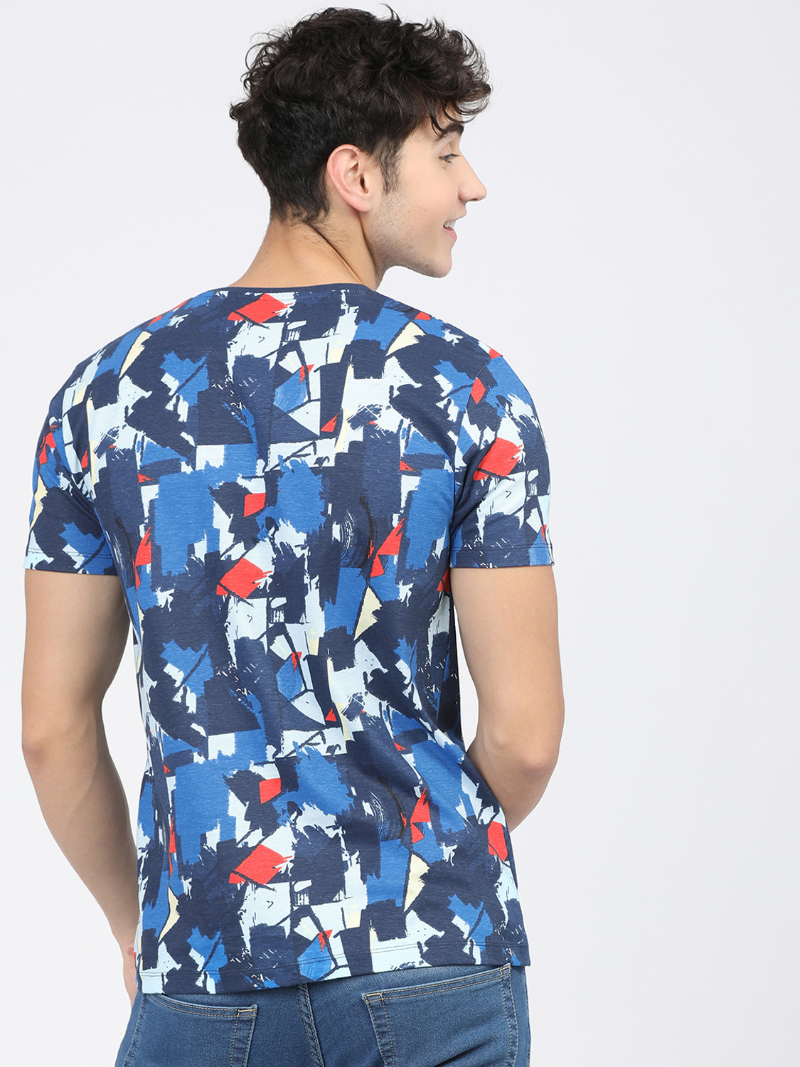 Image of LOCOMOTIVE Printed Men Round Neck Multicolor T-Shirt
