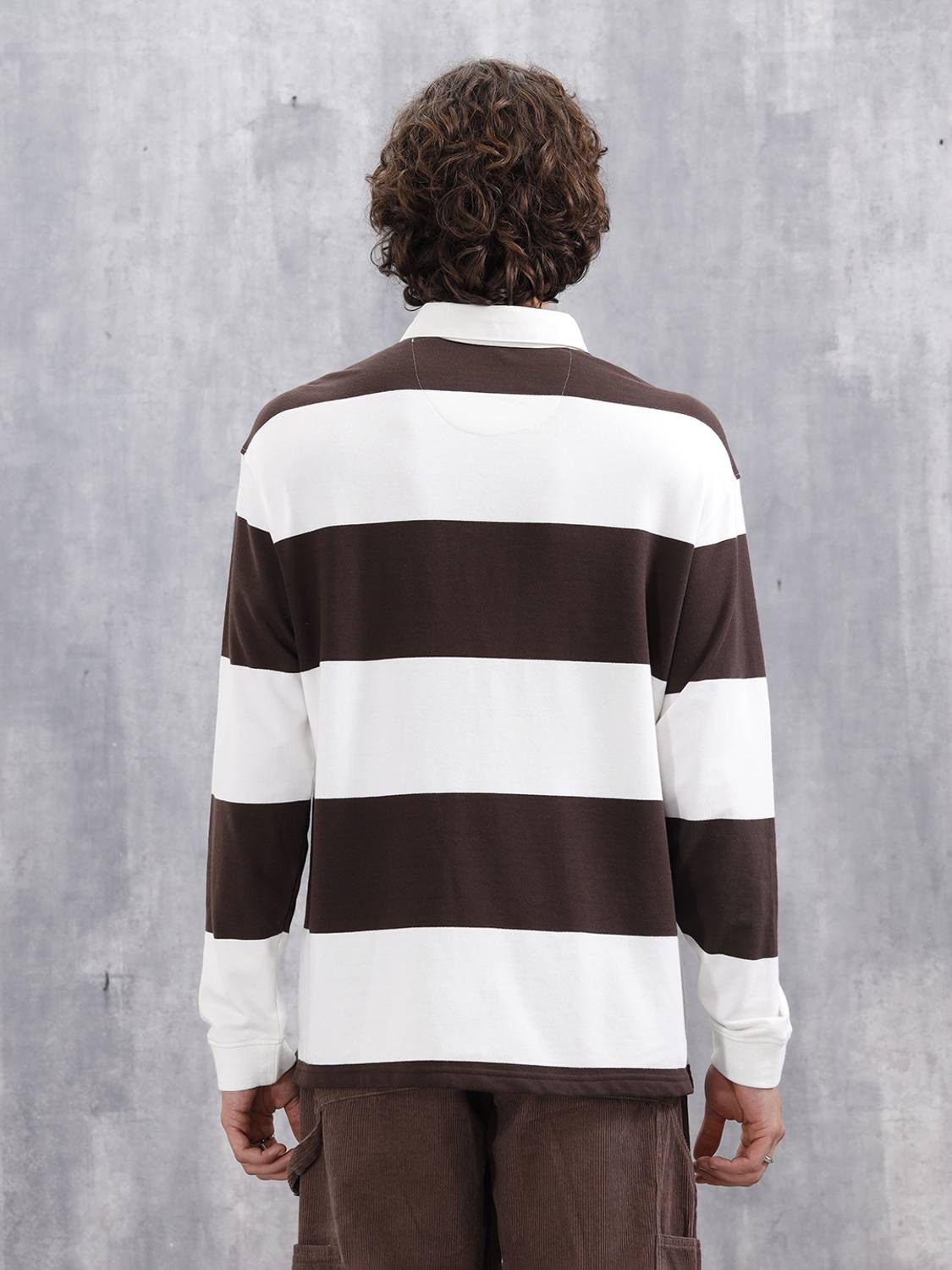 WROGN Men Polo Neck Brown T-Shirt - Image 3