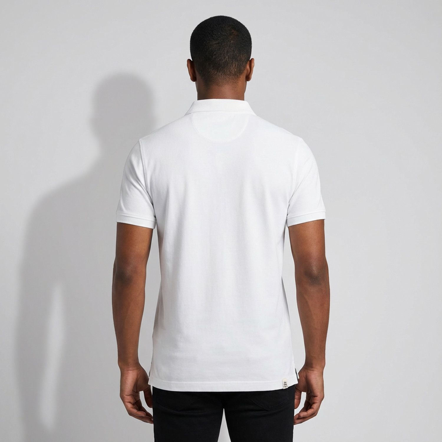 Image of BEING HUMAN Men Solid Polo Neck Cotton Blend White T-Shirt