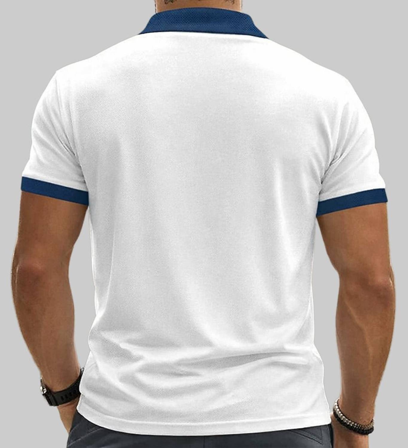 TAZO Men Polo Neck White T-Shirt - Image 2