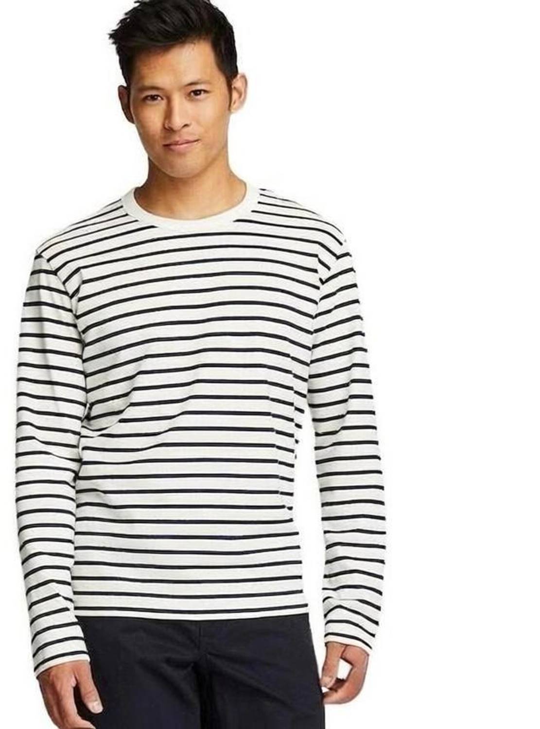kasakclothing Striped Reversible Round Neck T-Shirt (White/Black)
