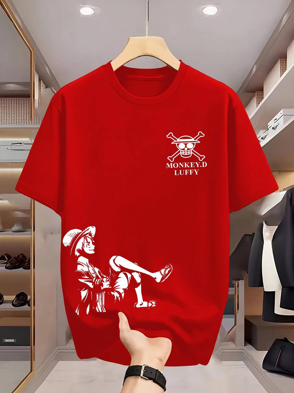 EyeBuck Printed Men Round Neck Red T-Shirt