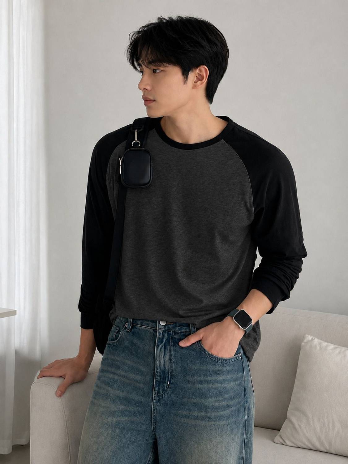 Vynzo Colorblock Men Round Neck Multicolor T-Shirt - Image 3