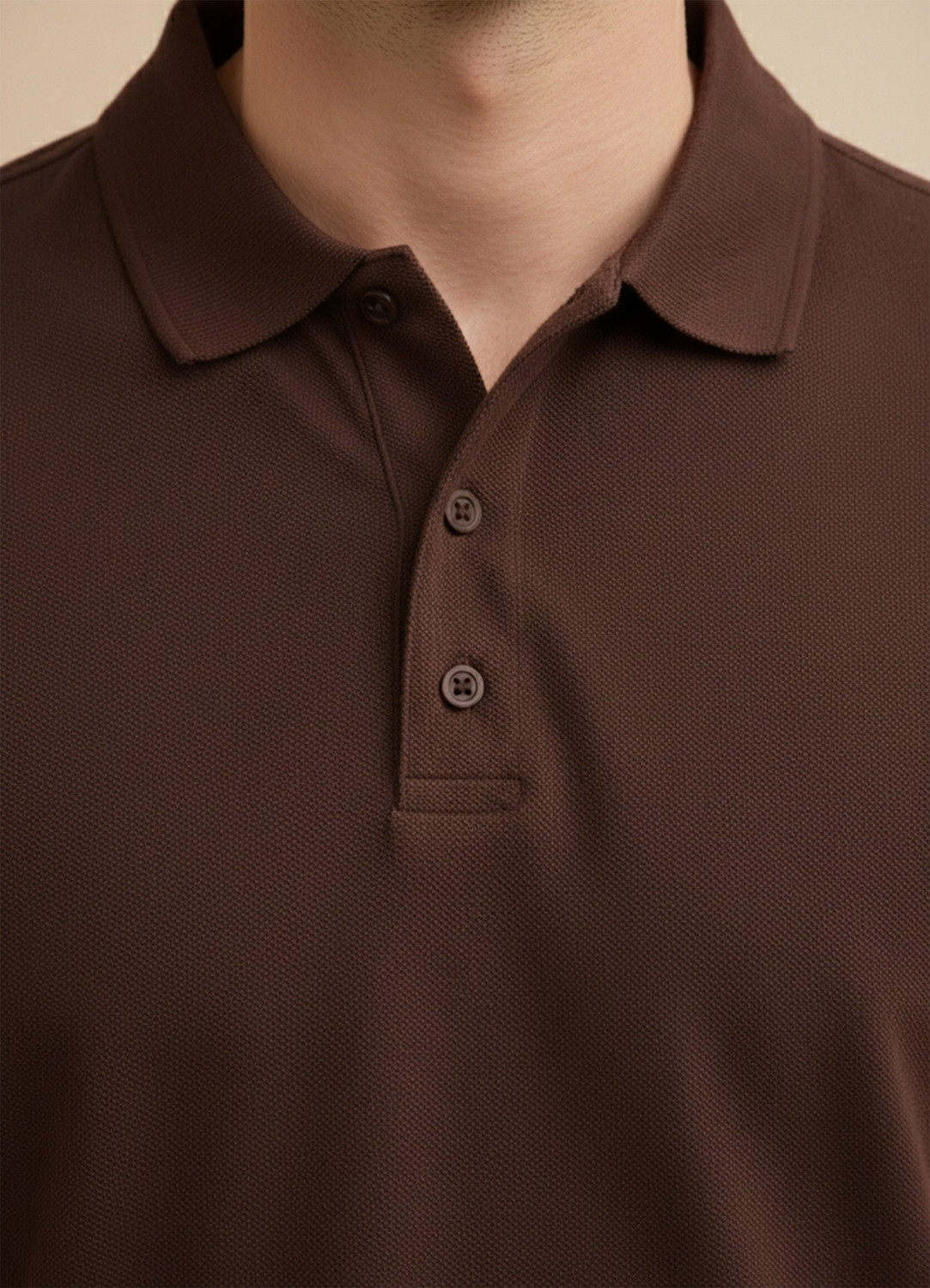Image of Mast & Harbour Solid Men Polo Neck Brown T-Shirt
