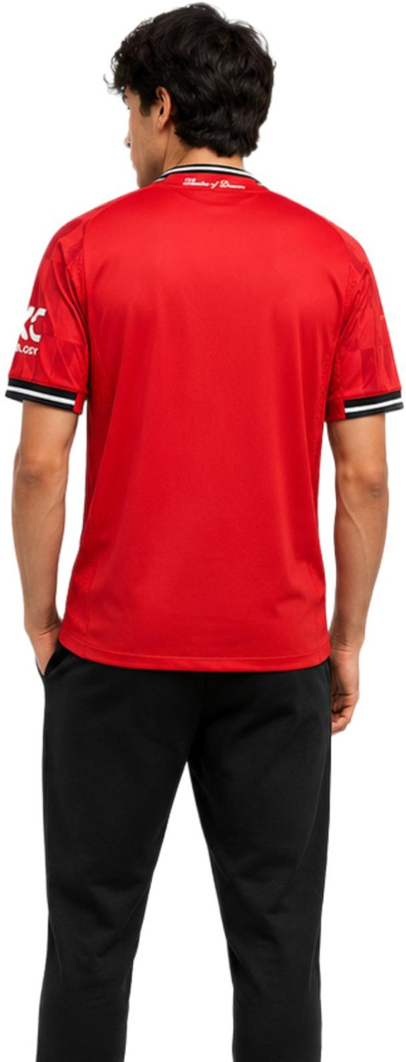 Image of teky Printed Men V Neck Red T-Shirt