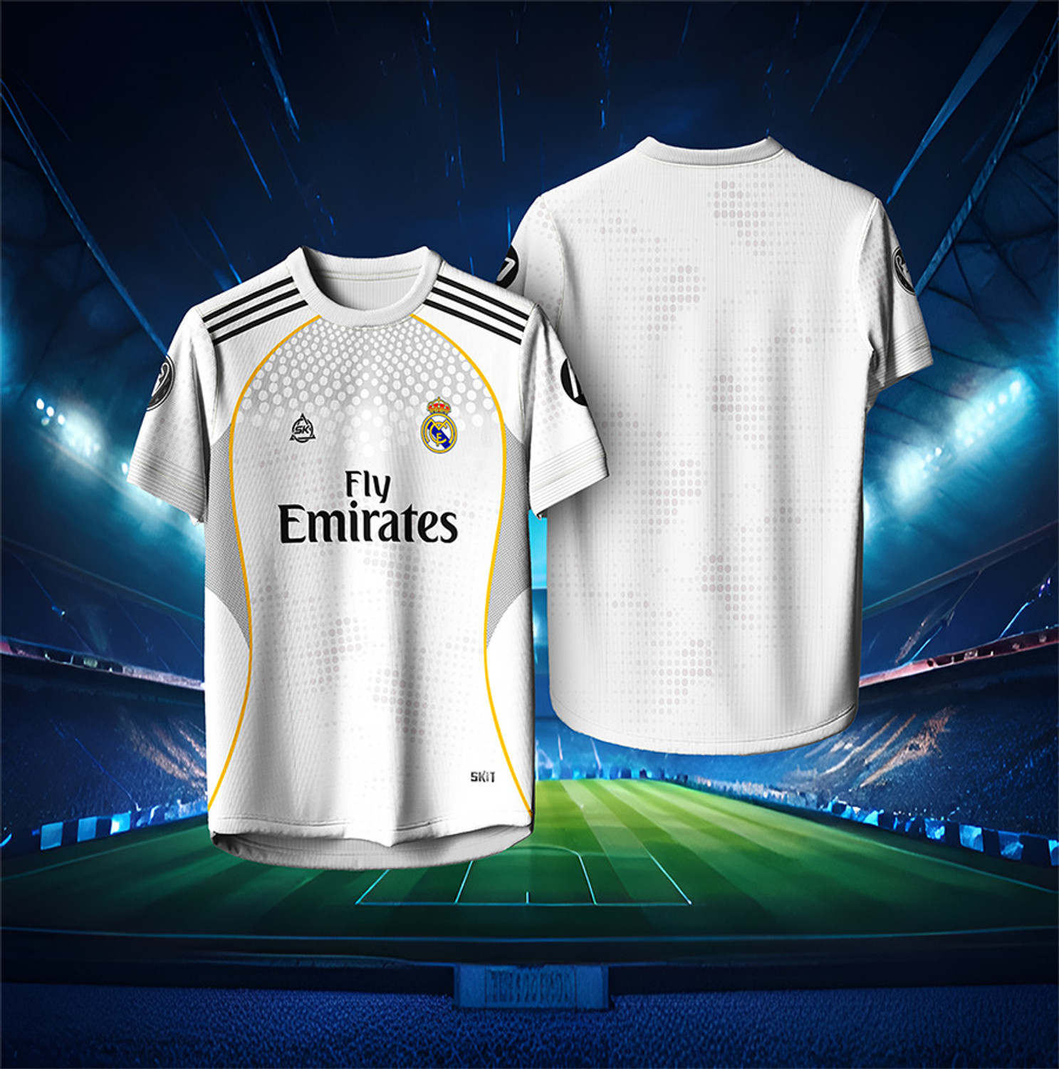 Image of SK SKIT Printed Men Round Neck White T-Shirt