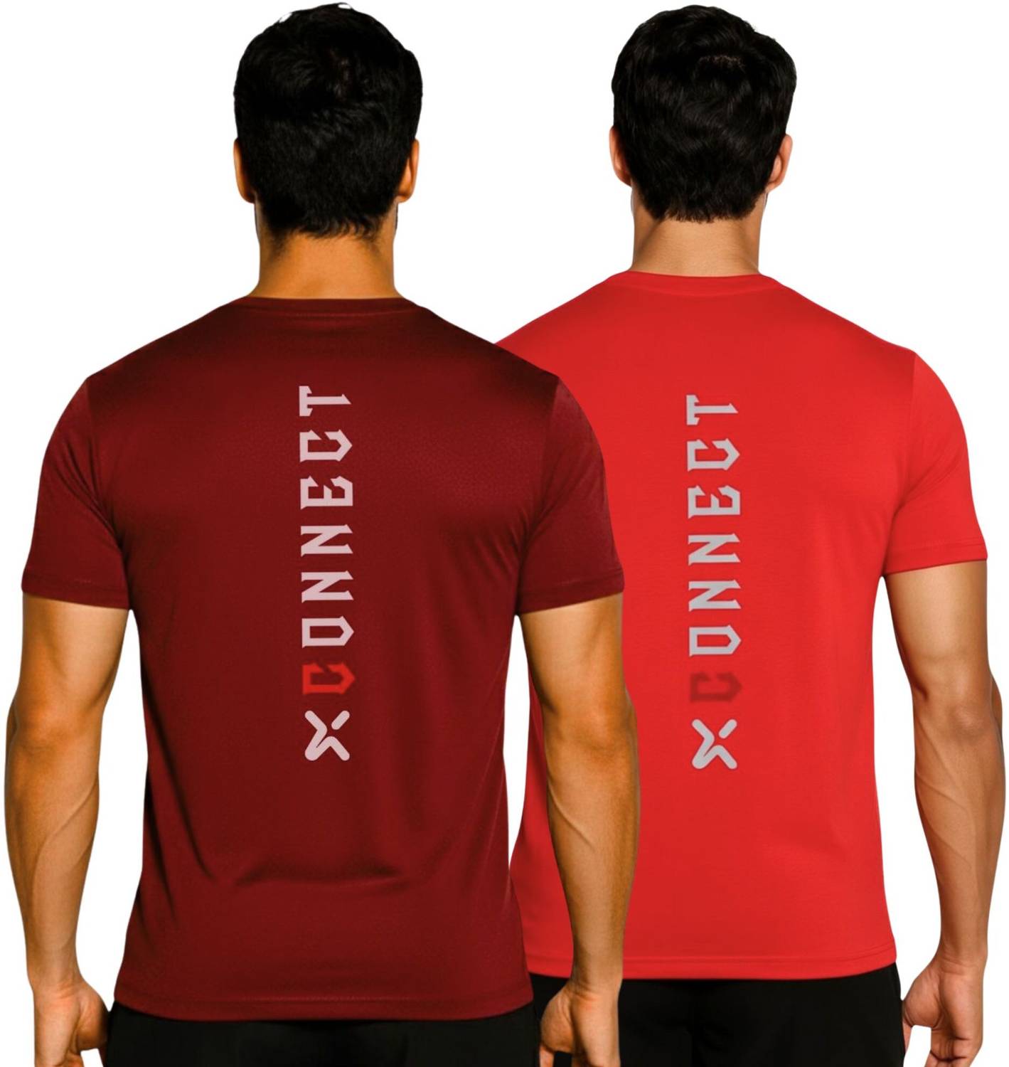 3colors Typography Men Round Neck Maroon, Red T-Shirt