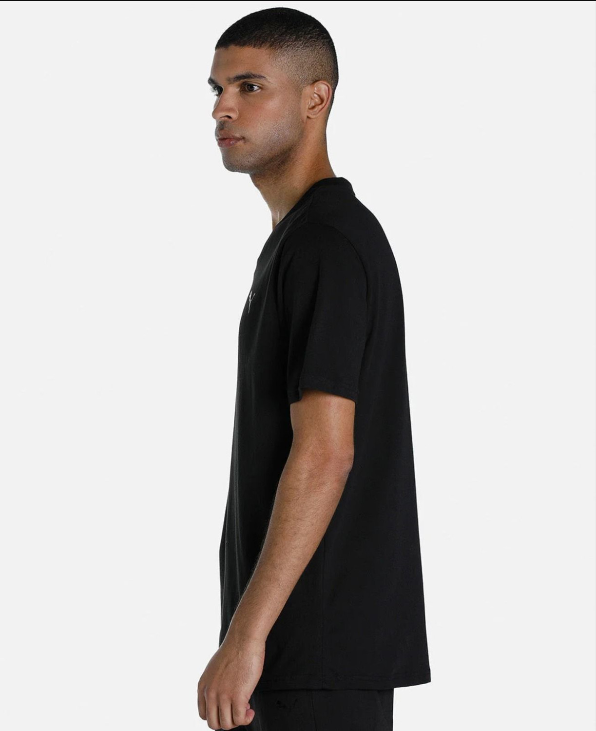 Image of PUMA Solid Men V Neck Black T-Shirt