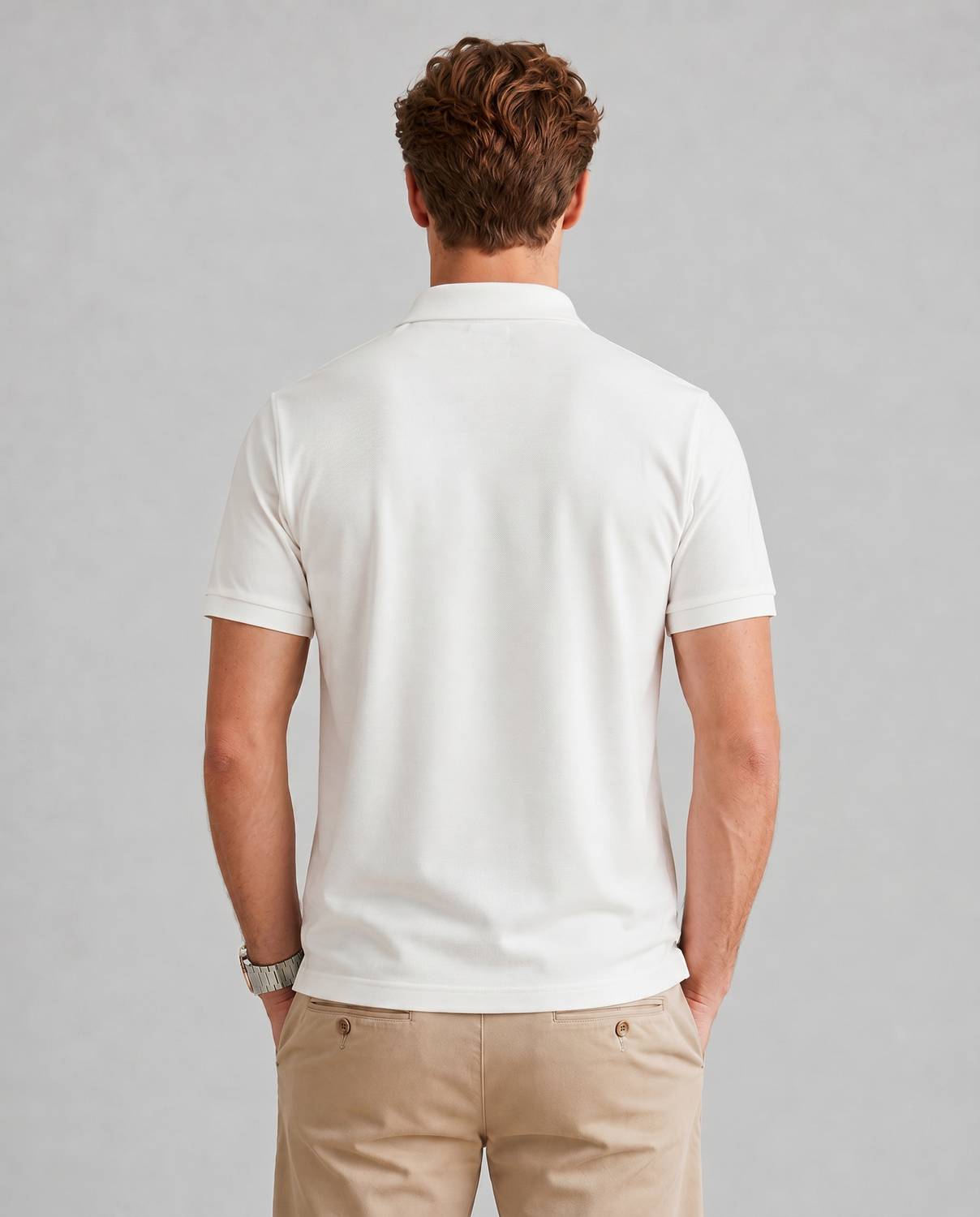 GIORDANO Printed Men Polo Neck White T-Shirt - Image 2